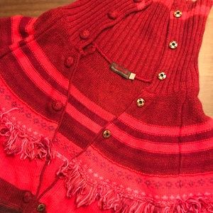 Catimini kids sweater fringe knit 7 French cardi